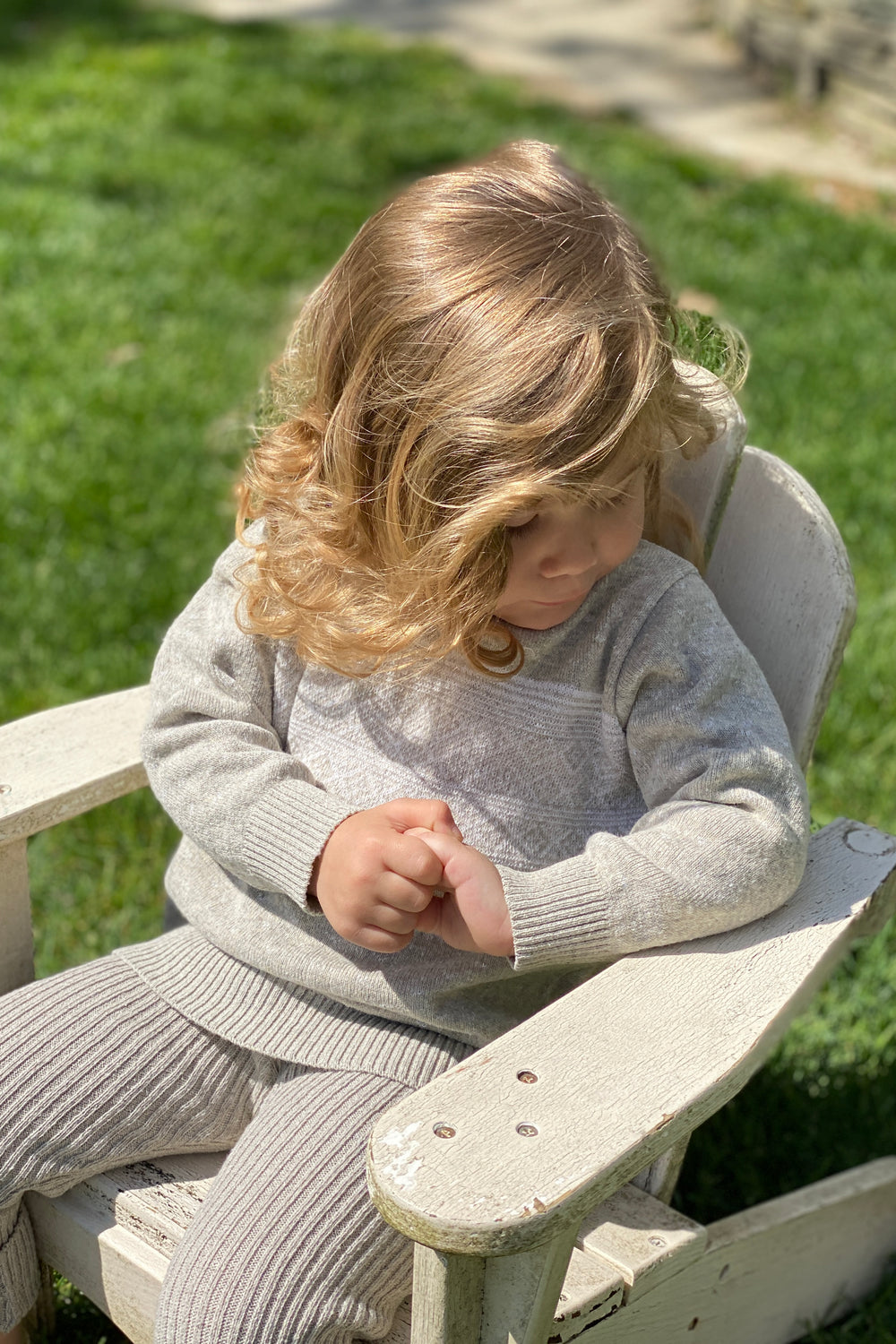loop collection sustainable knit baby sweater made in usa from eco-friendly recycled cotton yarn